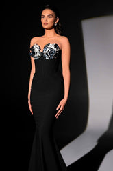 Strapless 3D Floral Maxi Dress | Dress In Beauty